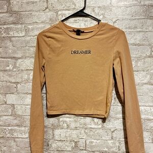Forever 21 Tan Long Sleeve Dreamer Top